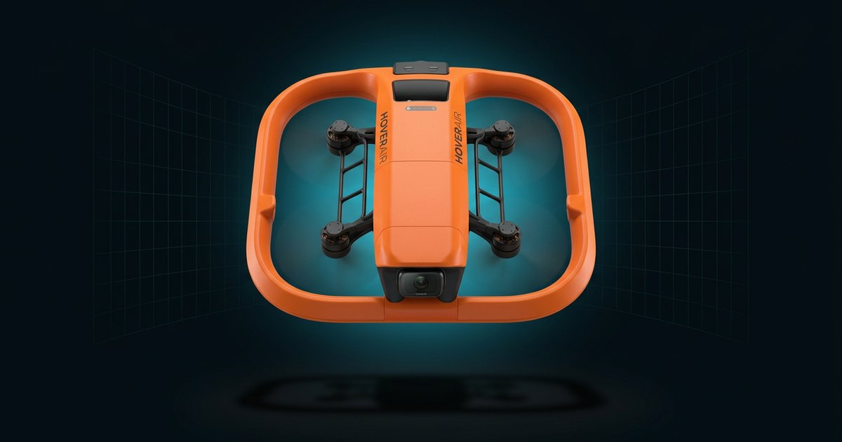 HoverAir Versa flying camera in a studio shot