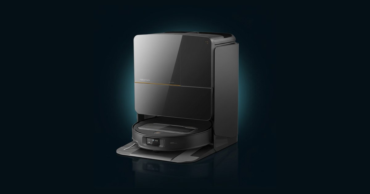Roborock Saros Z70 robot vacuum with its dock